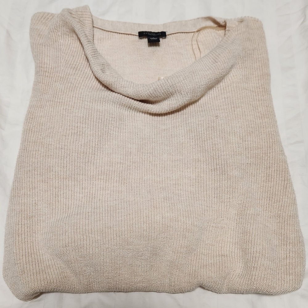 Ann Taylor Ivory Draped Neck Sweater